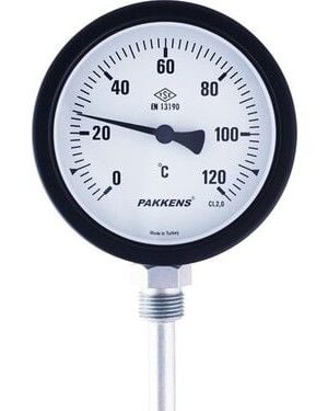 PAKKENS Alt Bağlantılı Termometre Ø100mm 120°C