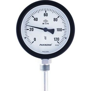 PAKKENS Alt Bağlantılı Termometre Ø100mm 120°C 1/2''