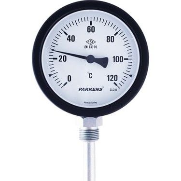 PAKKENS Alt Bağlantılı Termometre Ø100mm 120°C