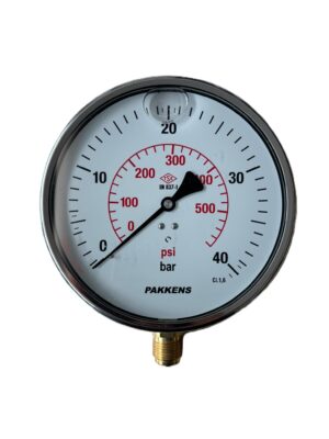 PAKKENS Alt Bağlantılı Gliserinli Manometre Ø160 mm 40 Bar