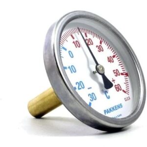 PAKKENS Arka Bağlantılı Termometre -30/+60°C Ø100mm 15cm