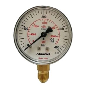 PAKKENS Kuru Tip Manometre Ø63 mm 0-400 Bar 1/4''