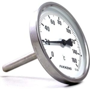 PAKKENS Arka Bağlantılı Bi-Metal Termometre Ø100mm 160°C