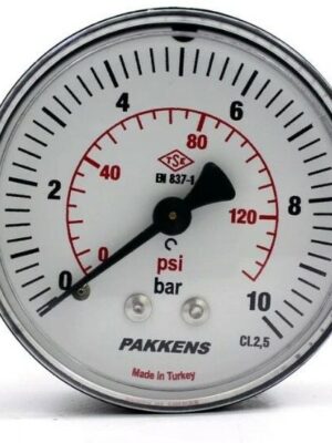 PAKKENS Arka Bağlantılı Pano Tipi Manometre Ø40 mm 10 Bar