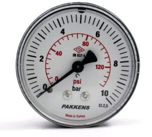 PAKKENS Arka Bağlantılı Manometre Ø63 mm 10 Bar