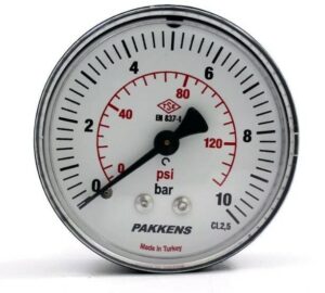 PAKKENS Arka Bağlantılı Pano Tipi Manometre Ø40 mm 10 Bar