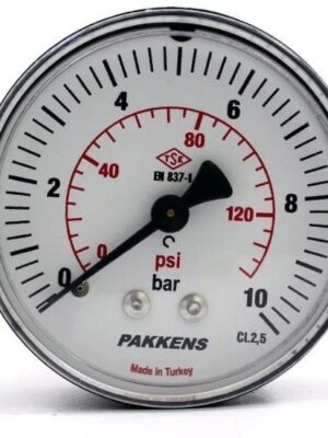 PAKKENS Arka Bağlantılı Manometre Ø63 mm 10 Bar