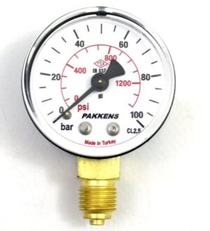 PAKKENS Alt Bağlantılı Kuru Tip Manometre Ø63 100 Bar