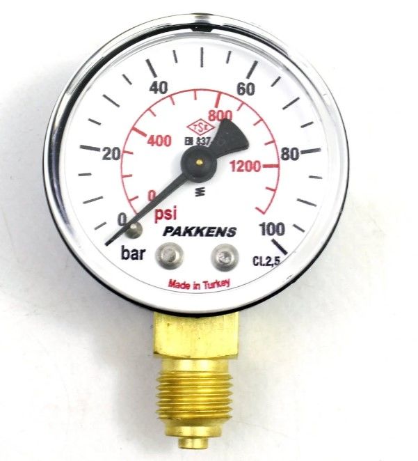 PAKKENS Alt Bağlantılı Kuru Tip Manometre Ø63 100 Bar