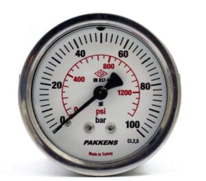 PAKKENS Arka Bağlantılı Manometre Ø63 mm 100 Bar 1/4''