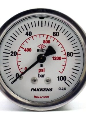 PAKKENS Arka Bağlantılı Manometre Ø63 mm 100 Bar