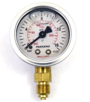 Pakkens Alt Bağlantılı Gliserinli Manometre Ø50 mm 0-16 Bar