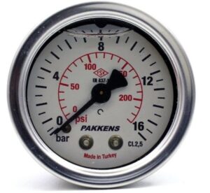 PAKKENS Gliserinli Manometre 63 mm 0-16 Bar 1/4'' Arka