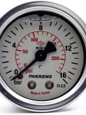 PAKKENS Gliserinli Manometre 63 mm 0-16 Bar 1/4 Arka