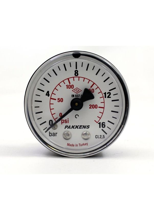 Pakkens Arka Bağlantılı Manometre Ø63 mm 16 Bar