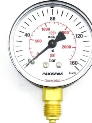 PAKKENS Alt Bağlantılı Manometre Ø40mm 160 Bar