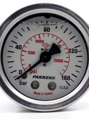 PAKKENS Arka Bağlantılı Gliserinli Manometre Ø63 mm 160 Bar