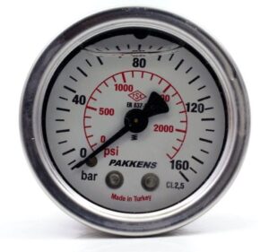 PAKKENS Arka Bağlantılı Gliserinli Manometre Ø63 mm 160 Bar 1/4''