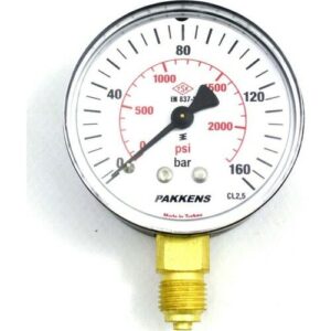 PAKKENS Alt Bağlantılı Manometre Plastik Gövde Ø63 mm 160 Bar 1/4''