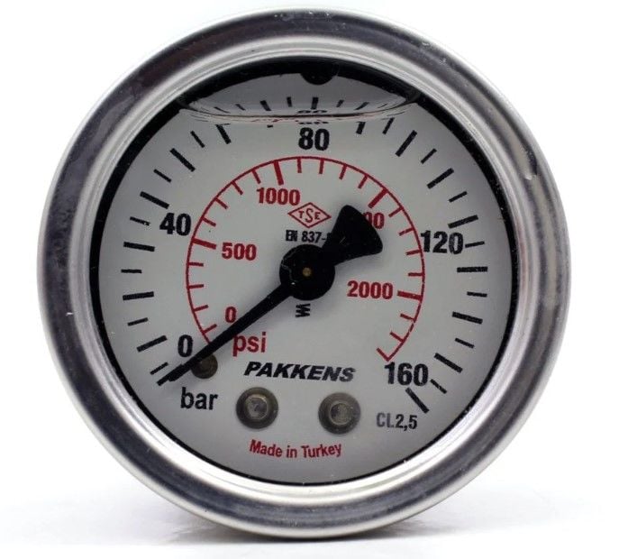 PAKKENS Arka Bağlantılı Gliserinli Manometre Ø63 mm 160 Bar