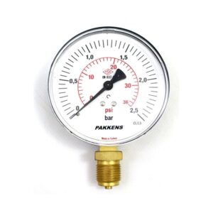 PAKKENS Alt Bağlantılı Manometre Ø50 mm 0-2,5 Bar 1/4''