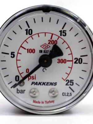 PAKKENS Arka Bağlantılı Manometre Ø100 25 Bar