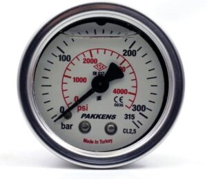 PAKKENS Arka Bağlantılı Gliserinli Manometre Ø50 mm 315 Bar