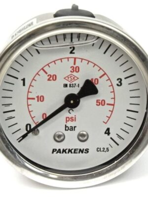 PAKKENS Arka Bağlantılı Gliserinli Manometre Ø63 mm 0-4 Bar
