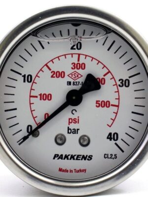 PAKKENS Arka Bağlantılı Gliserinli Manometre Ø100 40 Bar