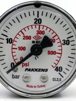 PAKKENS Arka Bağlantılı Gliserinli Manometre Ø63 mm 0-40 Bar