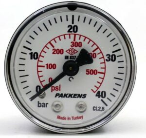 PAKKENS Arka Bağlantılı Manometre 0-40 Bar 50 mm