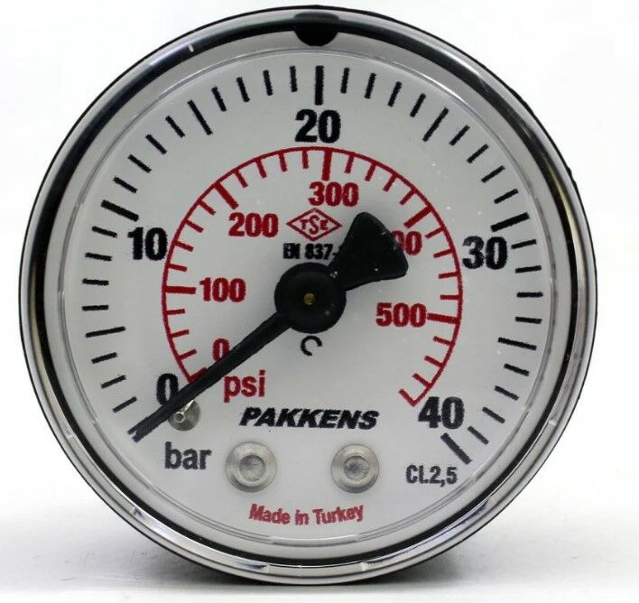 PAKKENS Arka Bağlantılı Gliserinli Manometre Ø63 mm 0-40 Bar