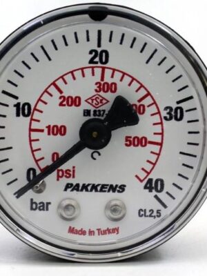 PAKKENS Arka Bağlantılı Manometre Ø63mm 40 Bar