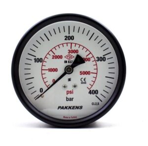 PAKKENS Arka Bağlantılı Manometre Ø63 mm 400 Bar 1/4''