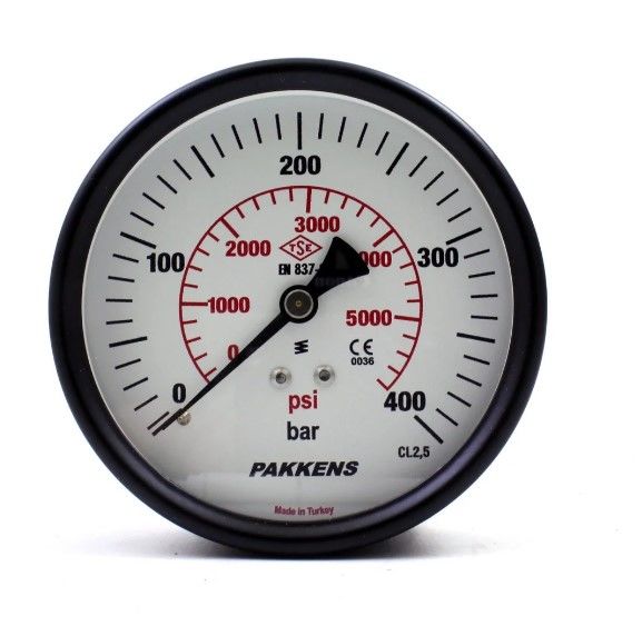 PAKKENS Arka Bağlantılı Manometre Ø63 mm 400 Bar 1/4''