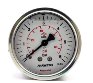 PAKKENS Arka Bağlantılı Gliserinli Manometre Ø100 mm 0-6 Bar