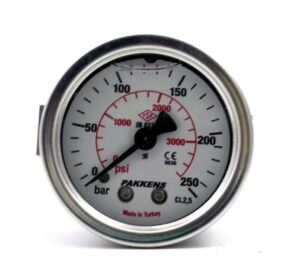 Pakkens Arka Bağlantılı Gliserinli Manometre 100 mm 250 Bar