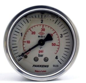 PAKKENS Arka Bağlantılı Gliserinli Manometre Ø100 mm 0-4 Bar
