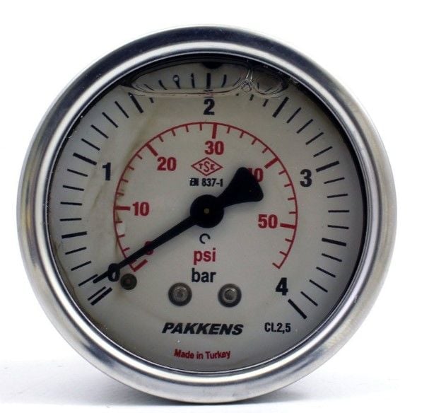 PAKKENS Arka Bağlantılı Gliserinli Manometre Ø100 mm 0-4 Bar
