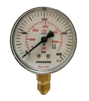PAKKENS Alt Bağlantılı Manometre Ø100 mm 400 Bar