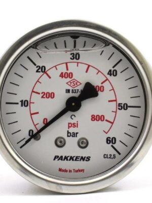PAKKENS Arka Bağlantılı Gliserinli Manometre 60 Bar 100 mm