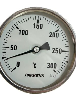 PAKKENS Arka Bağlantılı Termometre 300°C Ø100mm 10cm