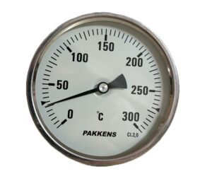 PAKKENS Arka Bağlantılı Termometre 300°C Ø100mm 10cm