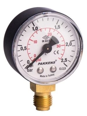 PAKKENS Alt Bağlantılı Manometre Ø40 mm 2,5 Bar