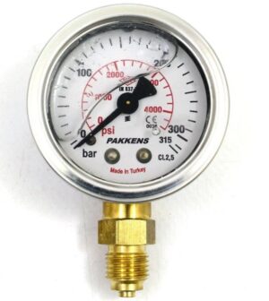 PAKKENS Alt Bağlantılı Gliserinli Manometre Ø50 0-315 Bar