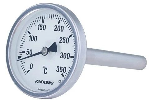 PAKKENS Arka Bağl. Bimetal Termometre Ø63mm 350°C 15cm 1/2'' CL2,0
