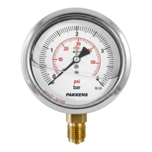 Pakkens Alt Bağlantılı Gliserinli Manometre Ø100 mm 4 Bar 1/2''