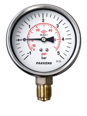 PAKKENS Alt Bağlantılı Gliserinli Manovakummetre Ø63 mm
