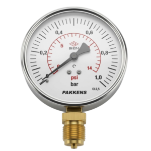 Pakkens Alt Bağlantılı Manometre Ø63 mm 1 Bar 1/4''
