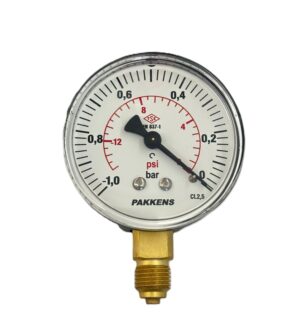 PAKKENS Alt Bağlantılı Manovakummetre Ø63 mm -1/0 Bar